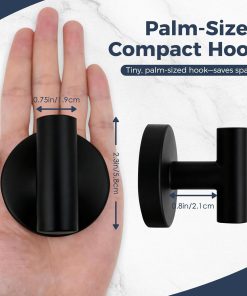 Alternative view of Heavy Duty Suction Cup Hooks for Glass Window.Tile.Mirror.Removable Shower Hooks for Inside Shower.Metal Towel Hooks for Bathroom.4 Pack(Black)